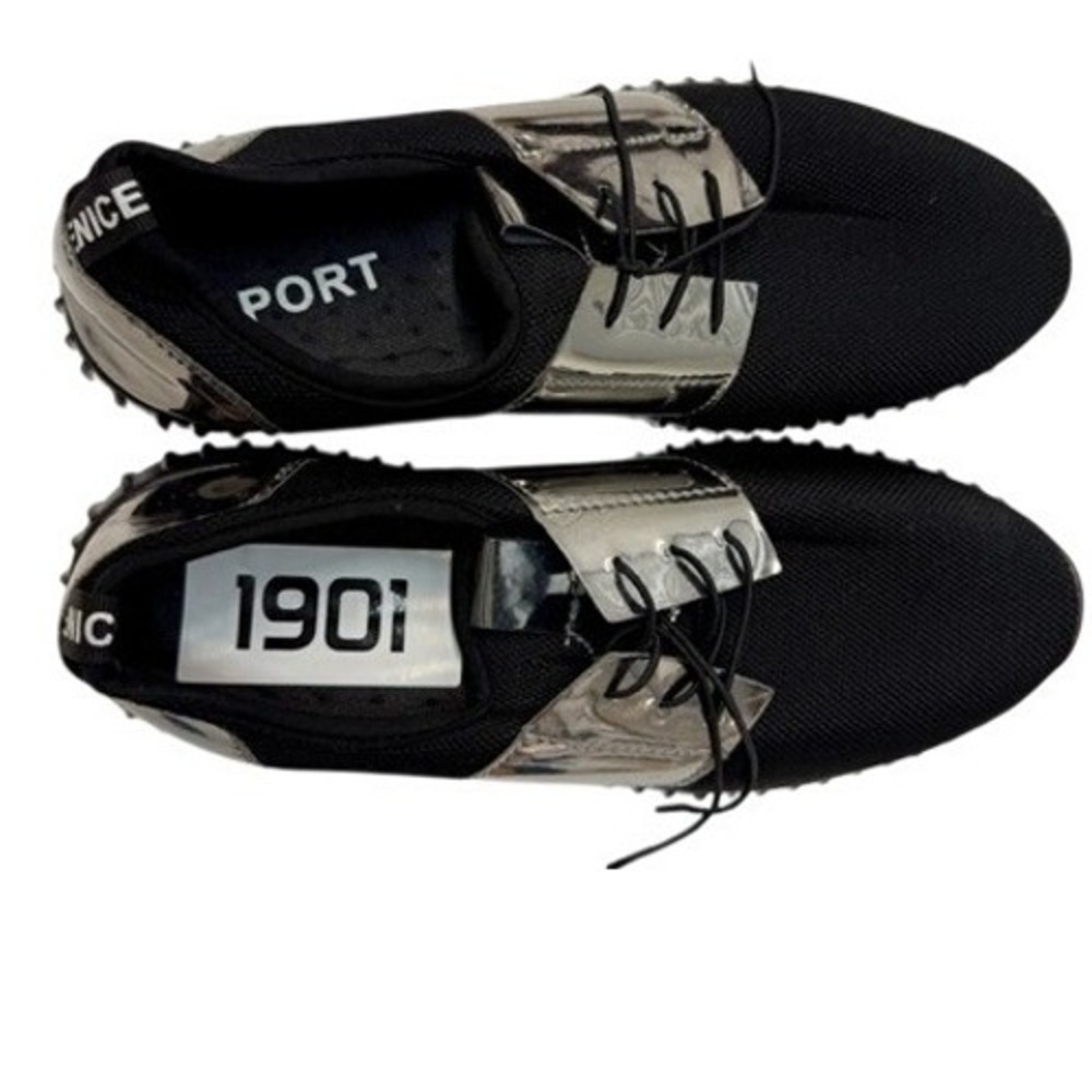 SPORT‎ Black Mesh Metallic Lace Up Oxford Shoes Women Size 43